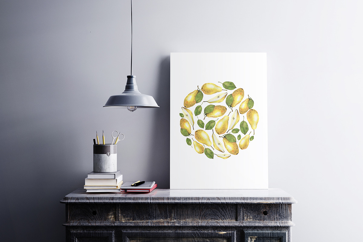 Juice pears. Watercolor collection, a Decorative Illustration by Maria's little shop (Photo 7 of 11)