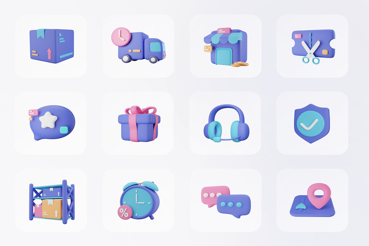 Commercially -E-Commerce 3D Icon Set, a Textures & Material 3D Model by Lumina_ui_ux202 (Photo 8 of 8)