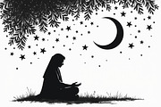 Mystic Meditation Under Starry Sky, an Illustration by Designs_River (Thumbnail 9 of 9)