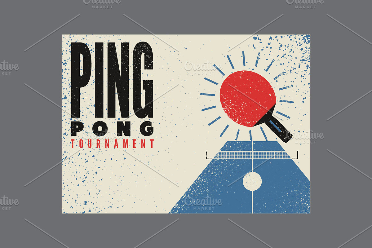 Ping Pong table tennis vector set., a Sport Illustration by PoPaShop (Photo 8 of 10)