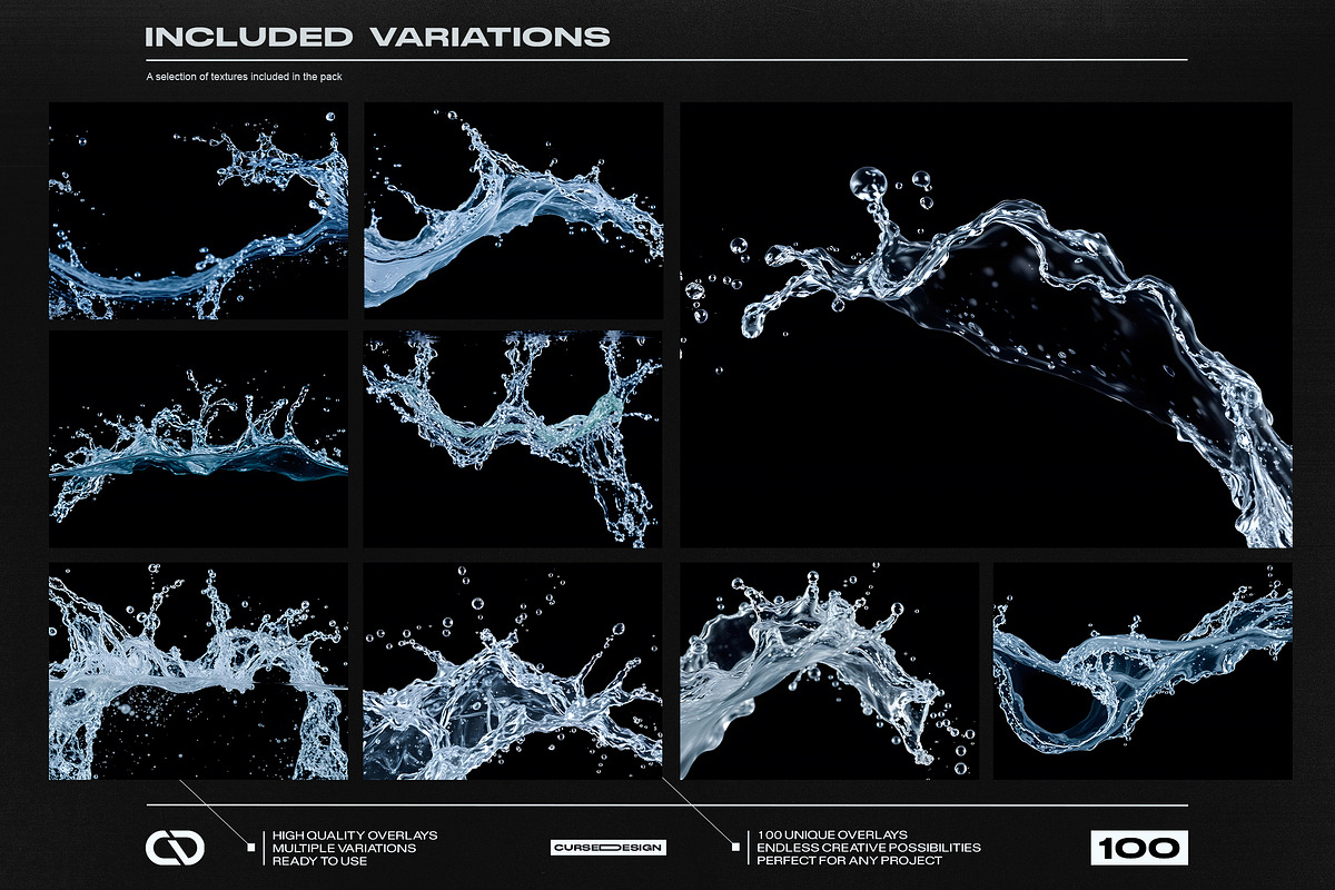 Water Splash Overlays, a Texture Graphic by Cursedesign (Photo 2 of 5)