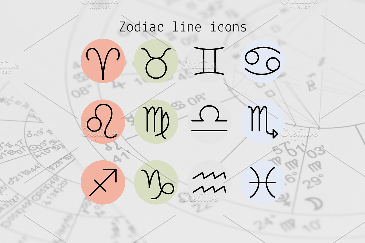 Zodiac line icons, a Duotone Icon by Lyolya Profitrolya (Photo 1 of 2)