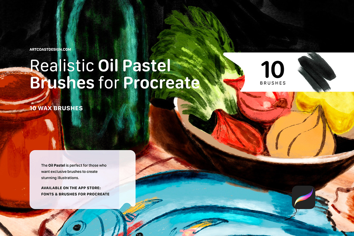 Oil Pastel Procreate Brushes, a Brush Add-On by Spasibenko Art (Photo 1 of 11)