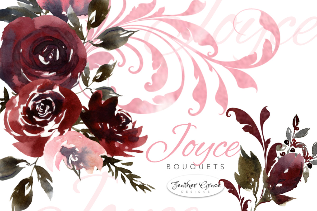 Burgundy Florals, Wreaths, an Illustration by Feather Grace Designs (Photo 5 of 13)