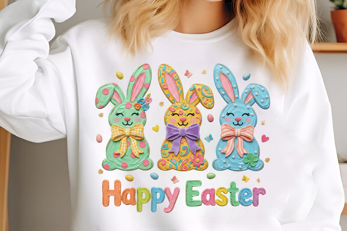 Brushstroke Happy Easter Bunny Png, an Illustration by Designking (Photo 1 of 4)