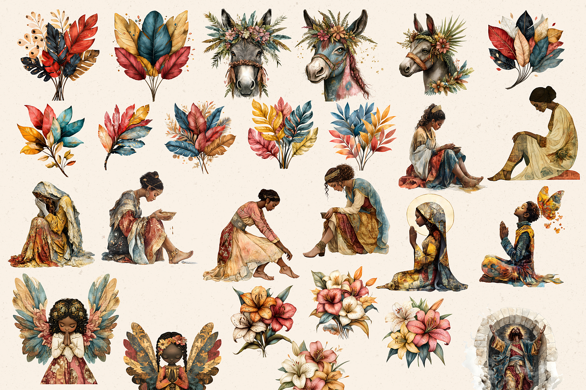 SURREAL EASTER BIBLICAL CLIPART PACK, a Person Illustration by Daring Digies (Photo 3 of 10)