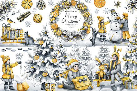 Watercolor Christmas Winter clipart
