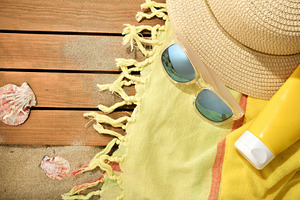 Summer Hat and Sunglasses Beach Arrangement, a Holiday Photo by Davizro's Market
