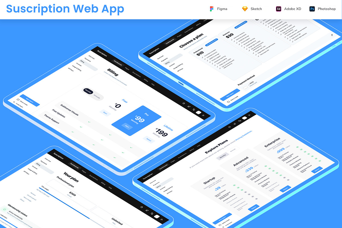 Subscription Dashboard, Bill Web App, an App Template by nagaredesignstudio (Photo 1 of 5)