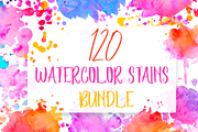 Watercolor splashes clip art, a Templates & Theme by Ksusha shop (Thumbnail 1 of 7)