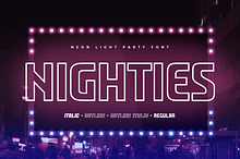NIGHTIES - Neon Light Party Font