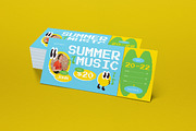 Blue Pixelated Summer Music Ticket, a Card Template by graphicook (Thumbnail 2 of 3)