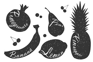 Lettering on fruits.