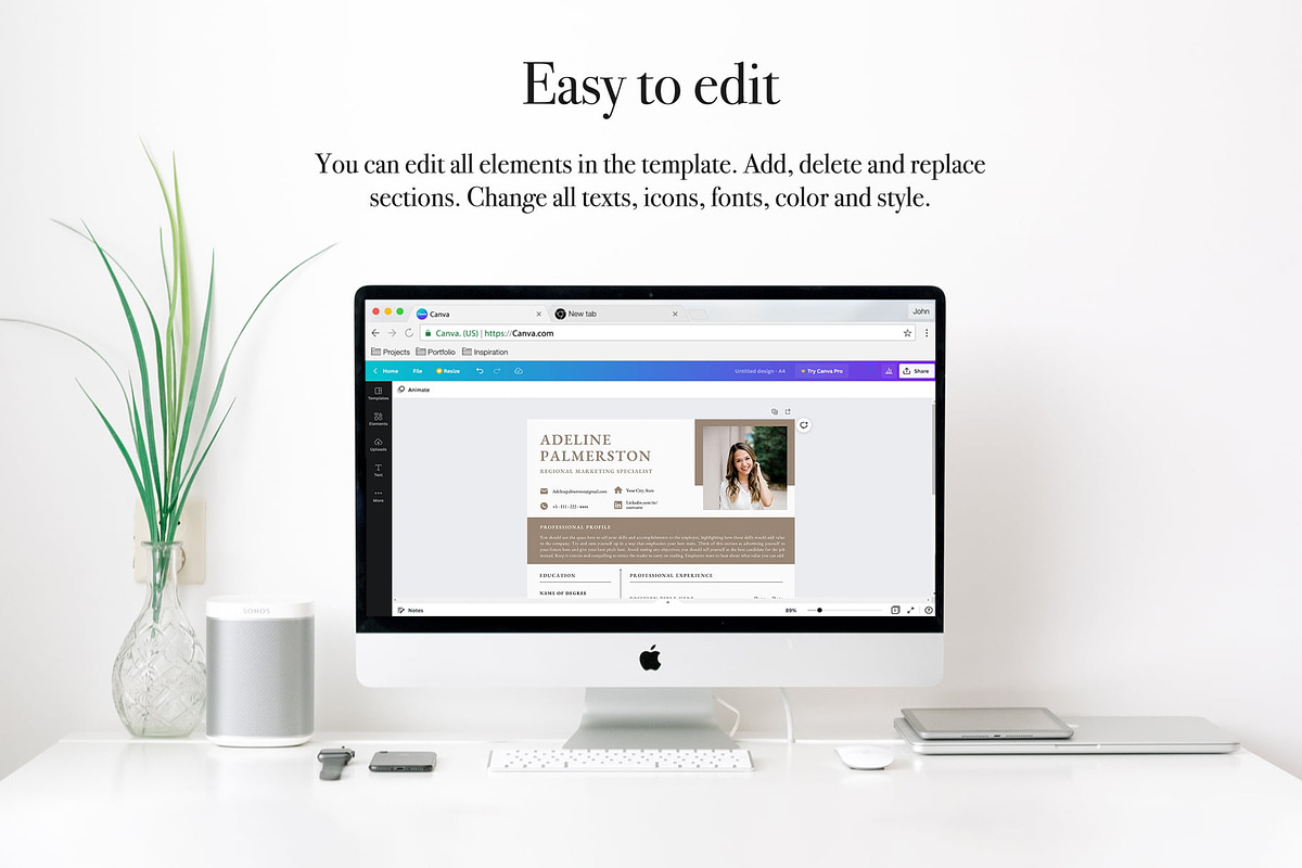 Professional Canva CV Template Pack, a Resume Template by Lux Resume (Photo 7 of 9)