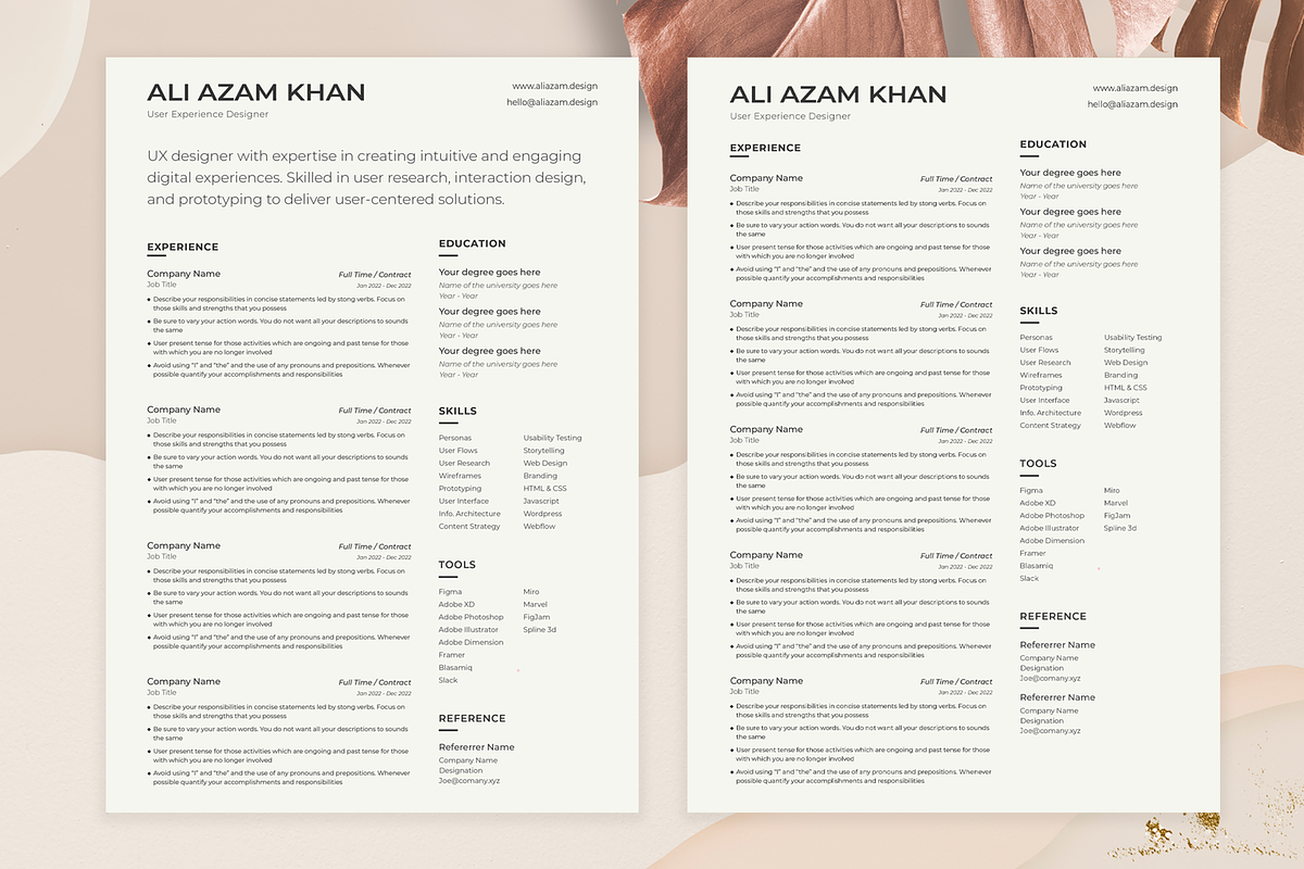 Minimal Resume & Cover Letter, a Resume Template by byalikhan (Photo 5 of 5)