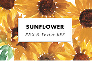 10 Watercolor Sunflower, an Illustration by Heartmade by Claudia (Thumbnail 1 of 3)