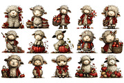 Whimsical Autumn Sheep Clipart, a Seasonal Illustration by Nicolle's Colorful Art (Thumbnail 4 of 6)