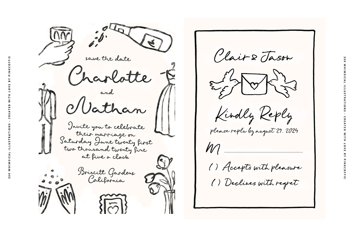 350 Whimsical Illustrations Bundle, a Seasonal Illustration by Pink Coffie (Photo 9 of 19)
