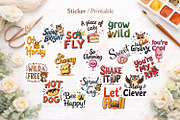 Retro Kawaii Quote Clipart Bundle, an Illustration by Artnoy (Thumbnail 7 of 8)