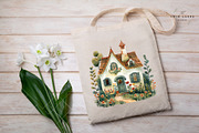 Folk Cottage Homes Clipart Set, an Object Illustration by The Twin Lakes Studio (Thumbnail 9 of 10)