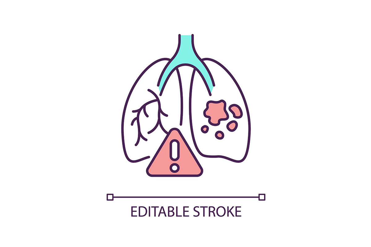 Respiratory disease RGB color icon, an Icon by IMG Visuals