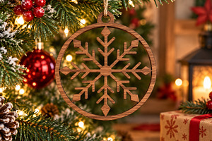 Classic Snowflake Ornament Laser SVG