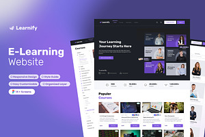 Modern E-Learning Platform UI Kit, an UI Kit Template by Bixproducts