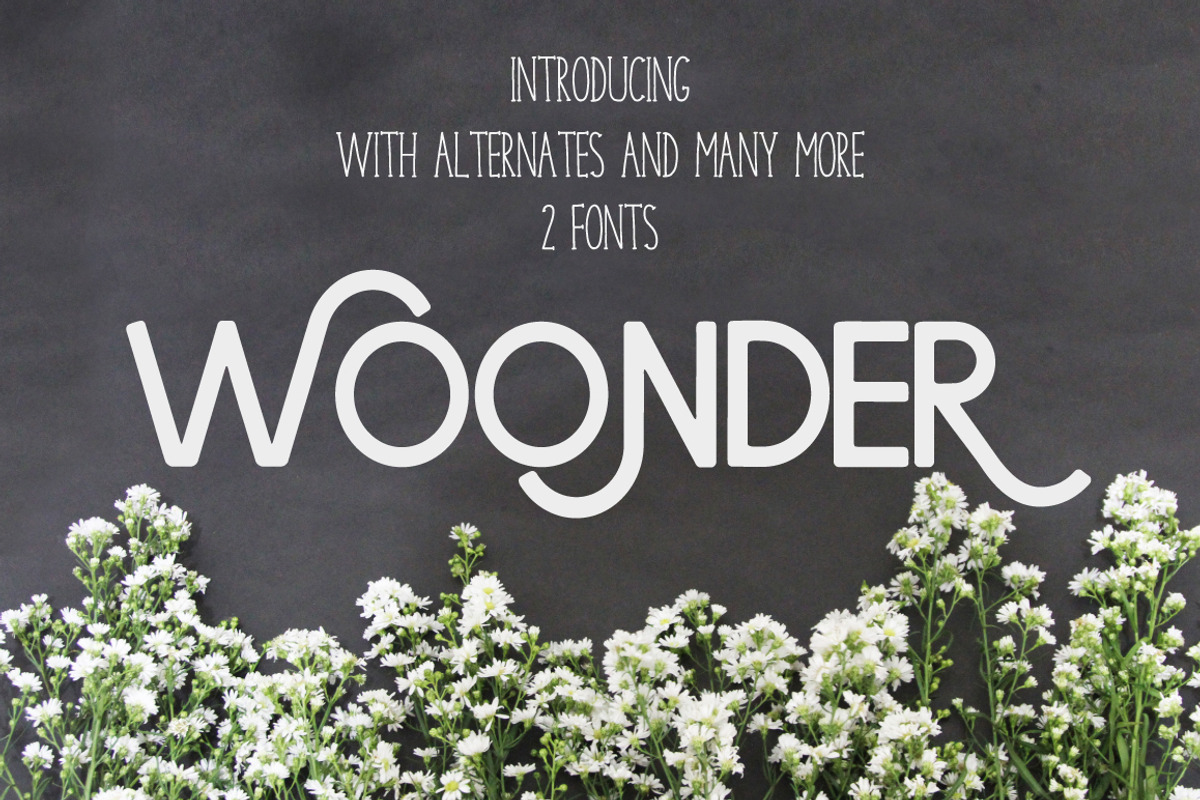 Woonder [2 Font], a Sans Serif Font by Julia Dreams (Photo 1 of 7)