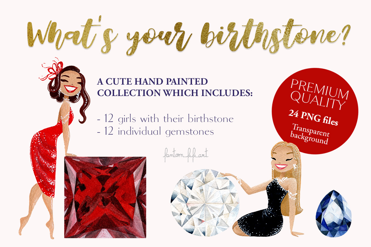 Birthstone Girls, an Illustration by Fantom Fifi Art (Photo 2 of 5)