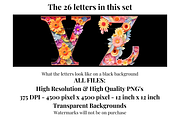 Pastel Floral Alphabet Letters, a Decorative Illustration by Creative Art By SamM (Thumbnail 7 of 10)