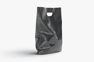 Black Die-cut Plastic Bag 3D Model