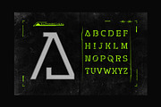 Metona - A Stencil Futuristic Font, a Slab Serif Font by Drizy (Thumbnail 2 of 9)
