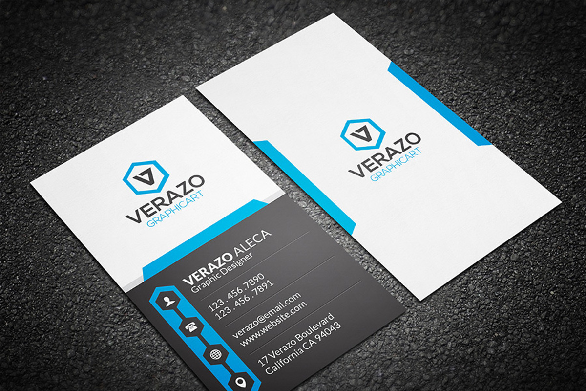 Creative Vertical Business Card, a Business Card Template by Verazo (Photo 1 of 3)
