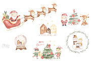 MERRY CHRISTMAS watercolor, an Animal Illustration by OlliArtDesign (Thumbnail 8 of 10)