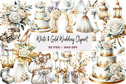White & Gold Wedding Clipart, an Illustration by DreamArtGraphic (Thumbnail 1 of 4)