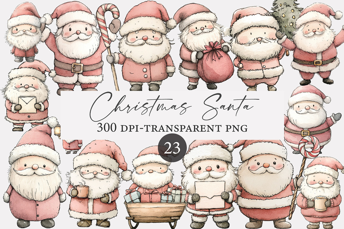 Christmas Santa clipart, an Illustration by Designworld (Photo 1 of 5)