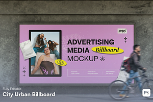 Billboard Mockup - Urban Scene, an Advertising Mockup by graphicsauce