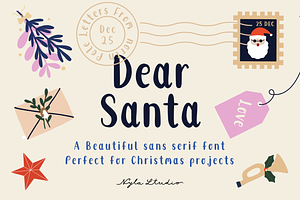 Dear Santa Font, a Handwritten Font by Nyla.Studio