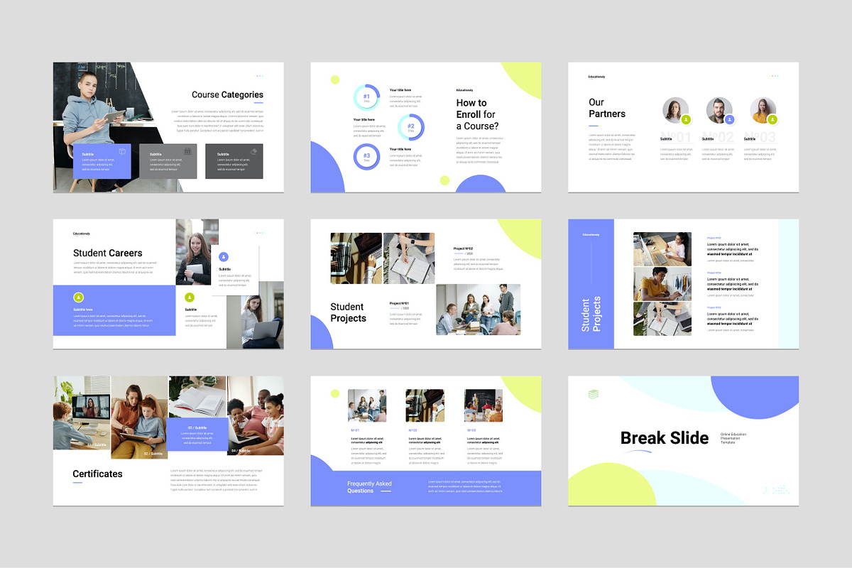 Online Education PowerPoint Template, a Presentation Template by Flat Icons (Photo 3 of 5)