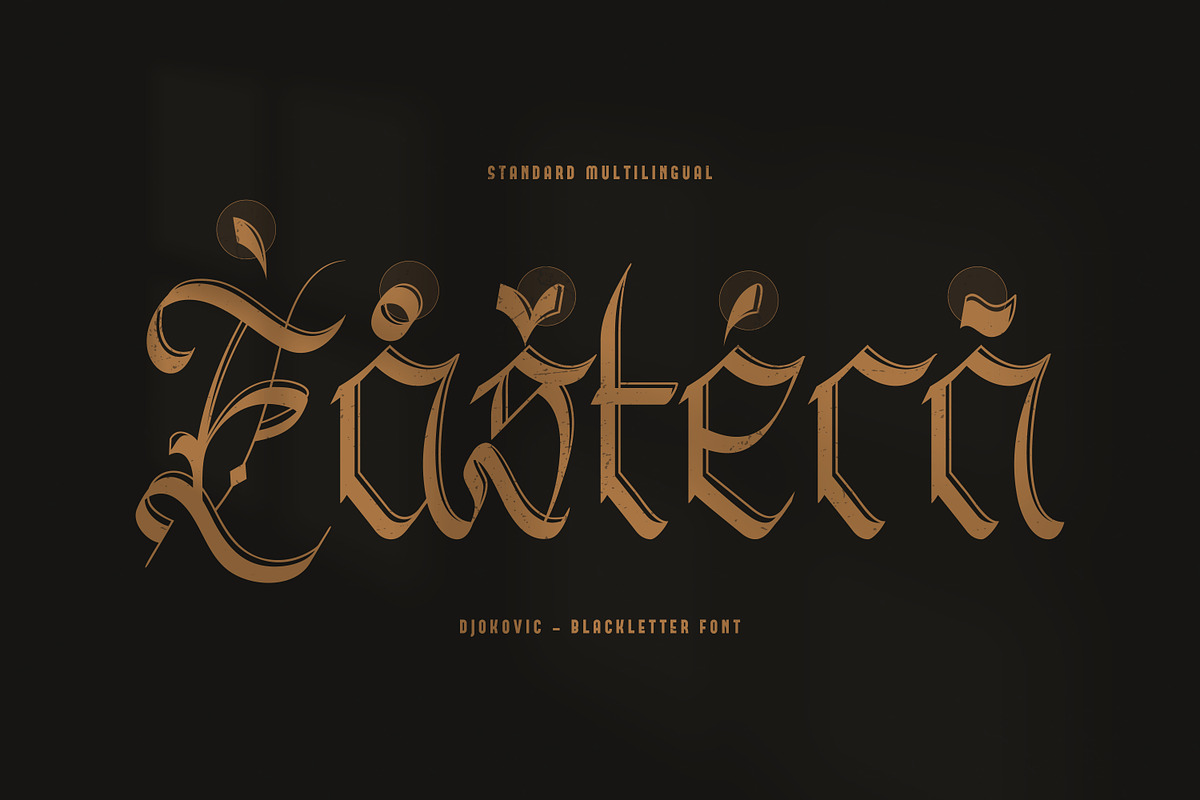 Djokovic Calligraphic Typeface, a Blackletter Font by infernostudio3 (Photo 7 of 11)