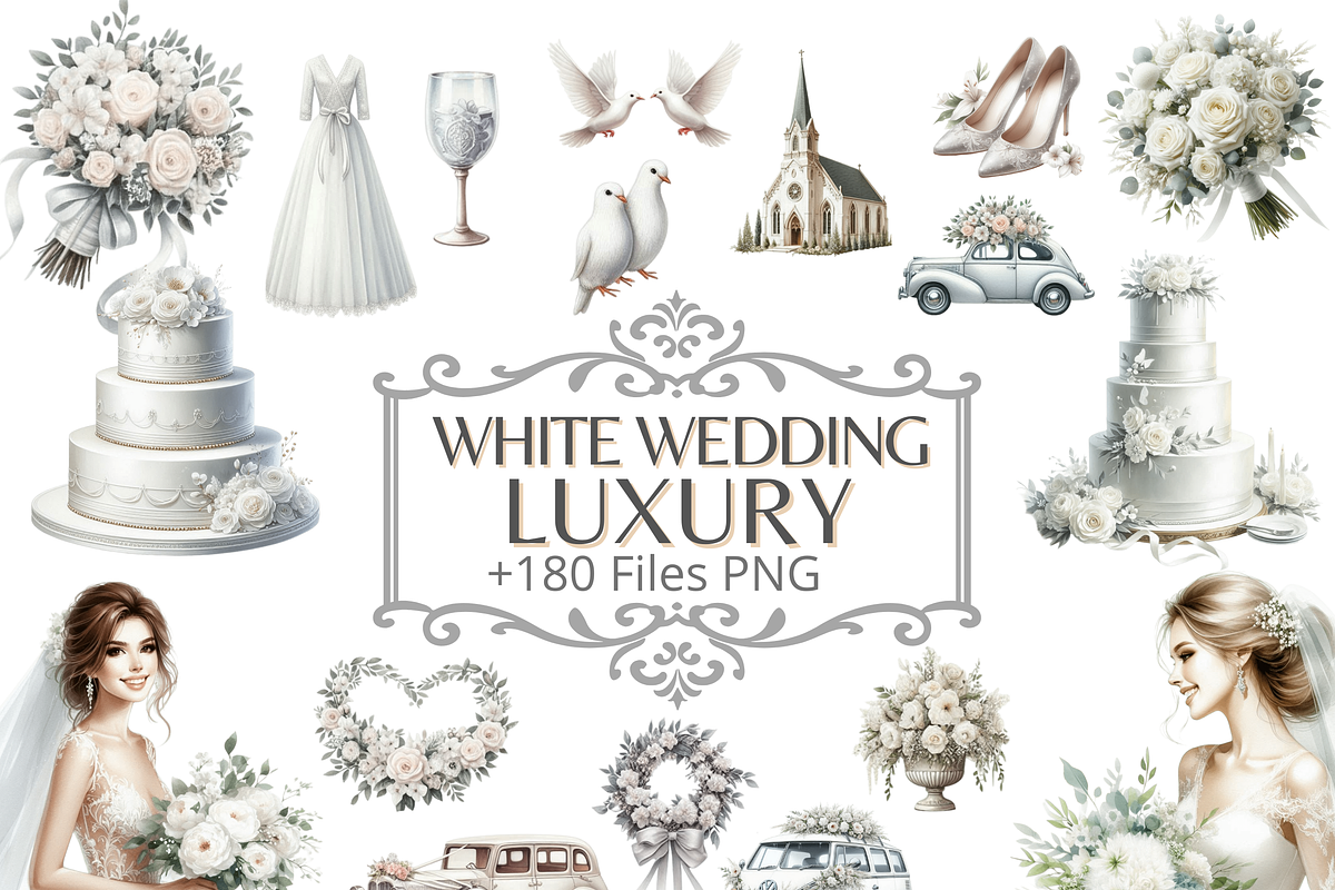 WHITE WEDDING Luxury - Bundle 180, a Person Illustration by VM PARTYS  BY TAIRUMA (Photo 1 of 10)