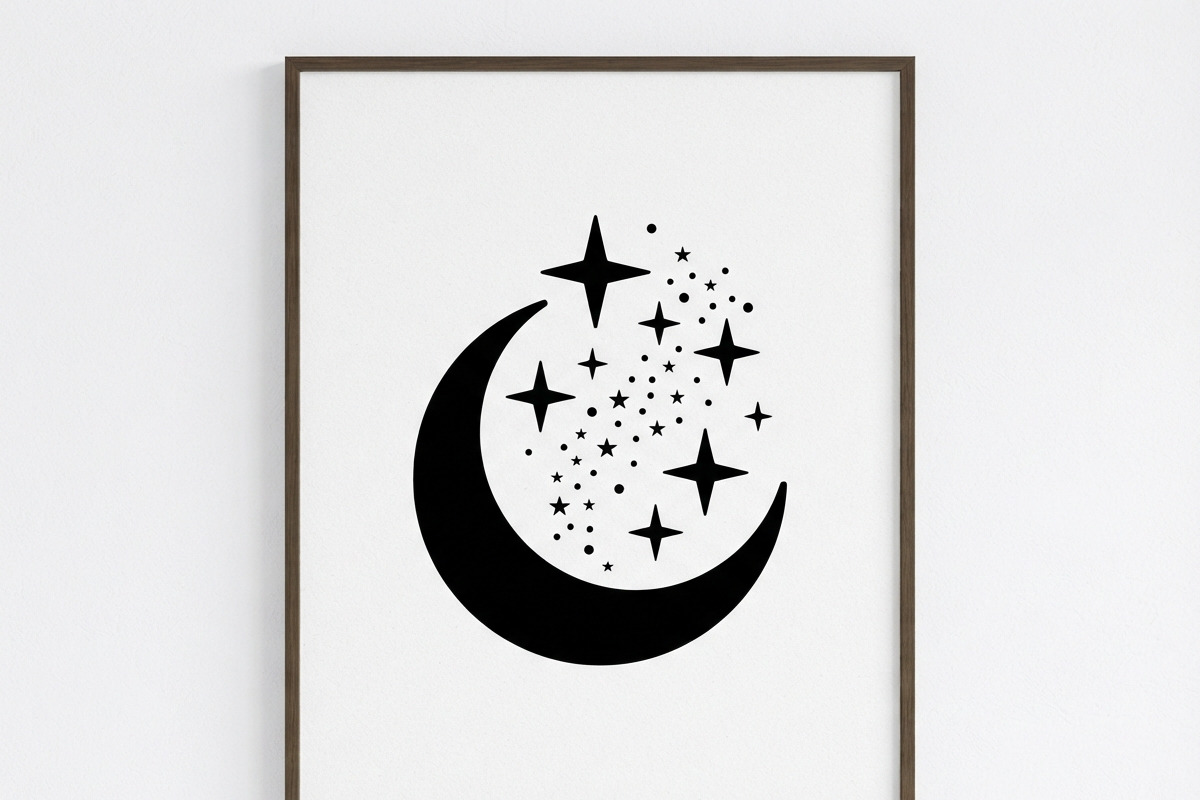 50 Crescent Moon with Stars, an Empty State Illustration by Amazin_art (Photo 8 of 47)