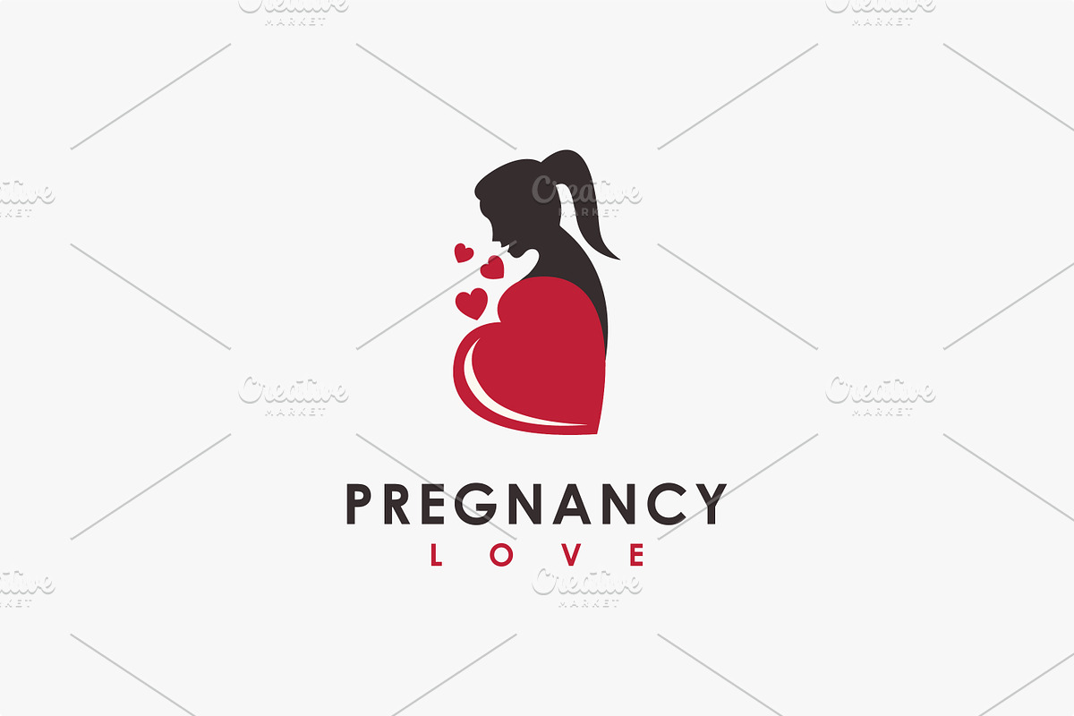 Heart and pregnant women logo icon, a Branding & Logo Template by DOMHOUZE