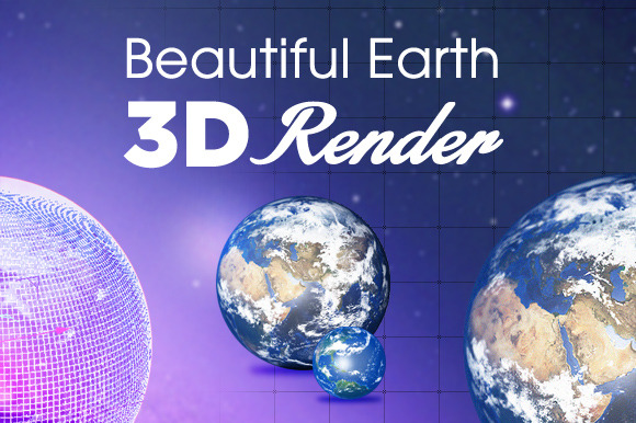 Beautiful 3D Earth Renders, a Graphic by Layerform Design Co.