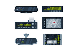 Taximeter as Car Cab Device for, an Object Illustration by TopVectors