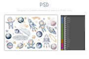 Watercolor Space Pastel Clipart Set, an Illustration by Alisles (Thumbnail 10 of 12)