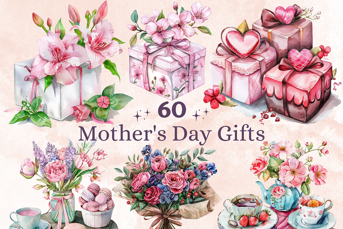 Mother's Day Gifts Clipart, a Graphic by GiraffeCreative (Photo 1 of 9)