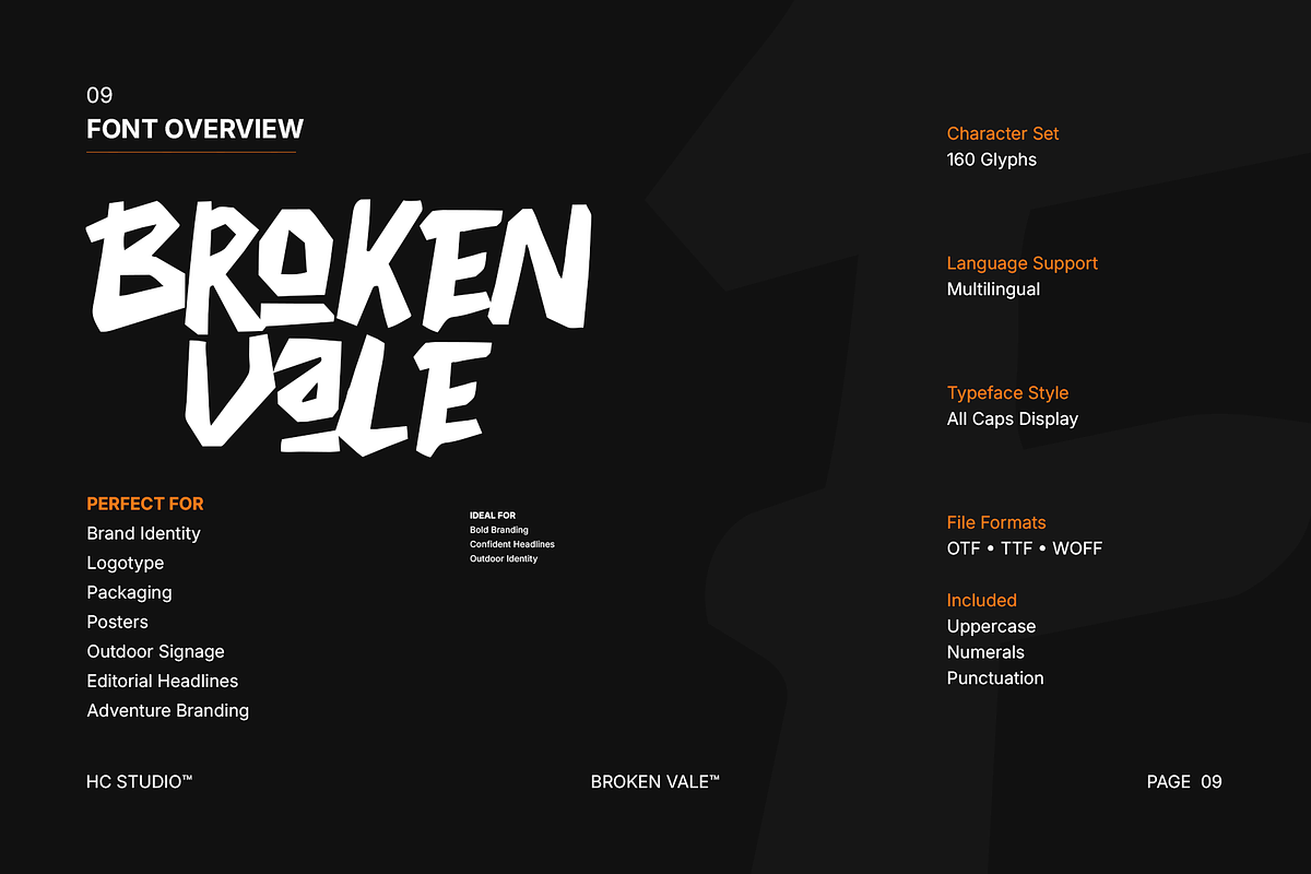 Broken Vale - Display Typeface, a Handwritten Font by Hasbi Creative (Photo 9 of 11)