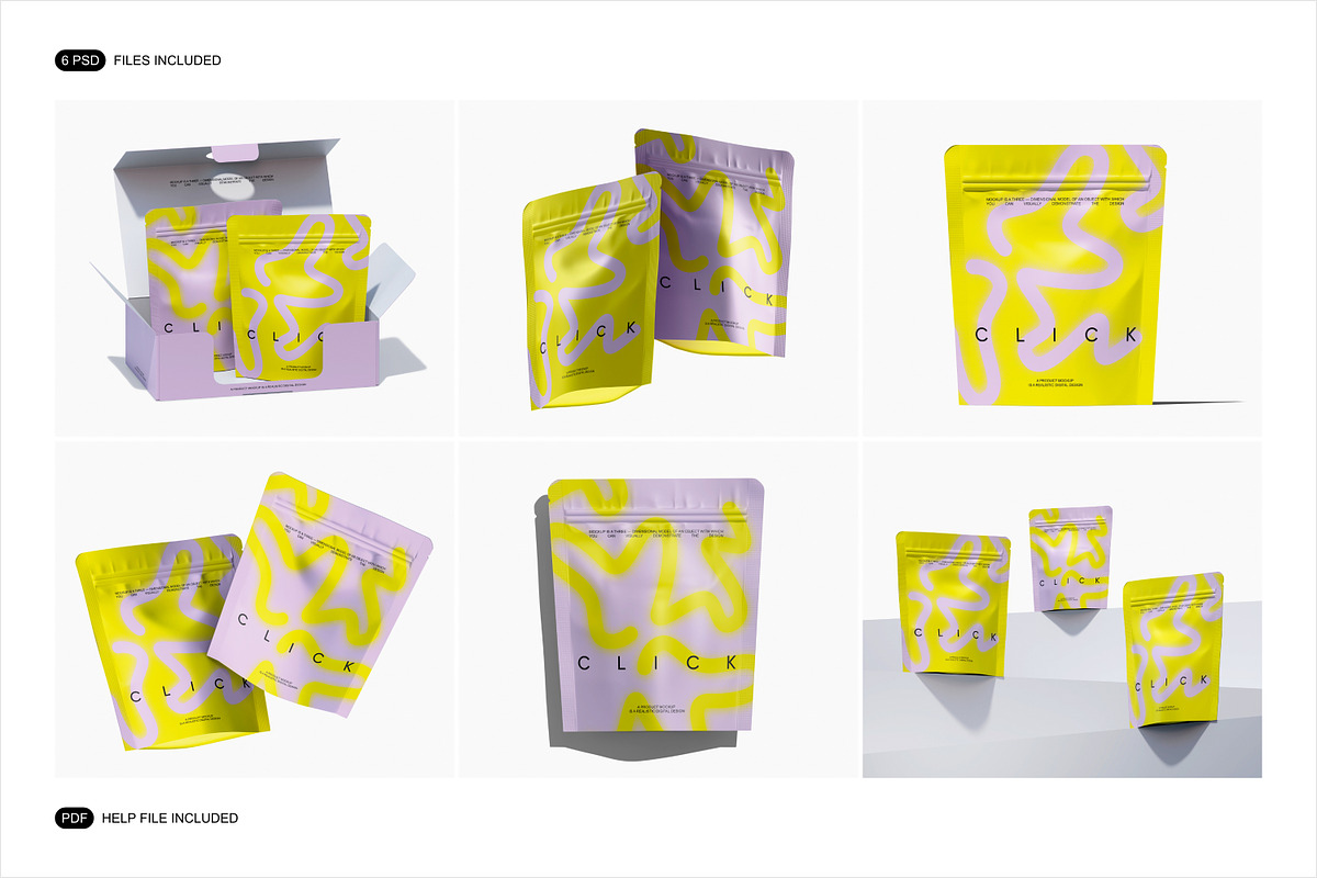 Matte Stand-Up Pouch Mockup Set, a Packaging Mockup by Renderteam (Photo 2 of 14)
