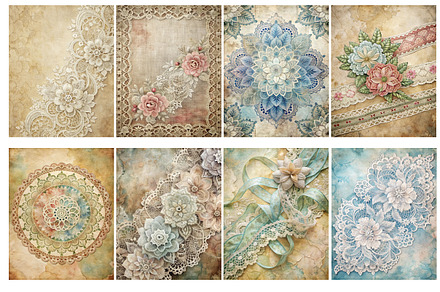 Vintage Lace Junk Journal Pages